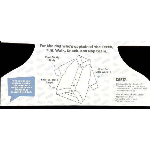 Bark Home Bark Varsity Jacket Green Brown Dog Sweater Snap Buttons Size Small - Picture 11 of 11